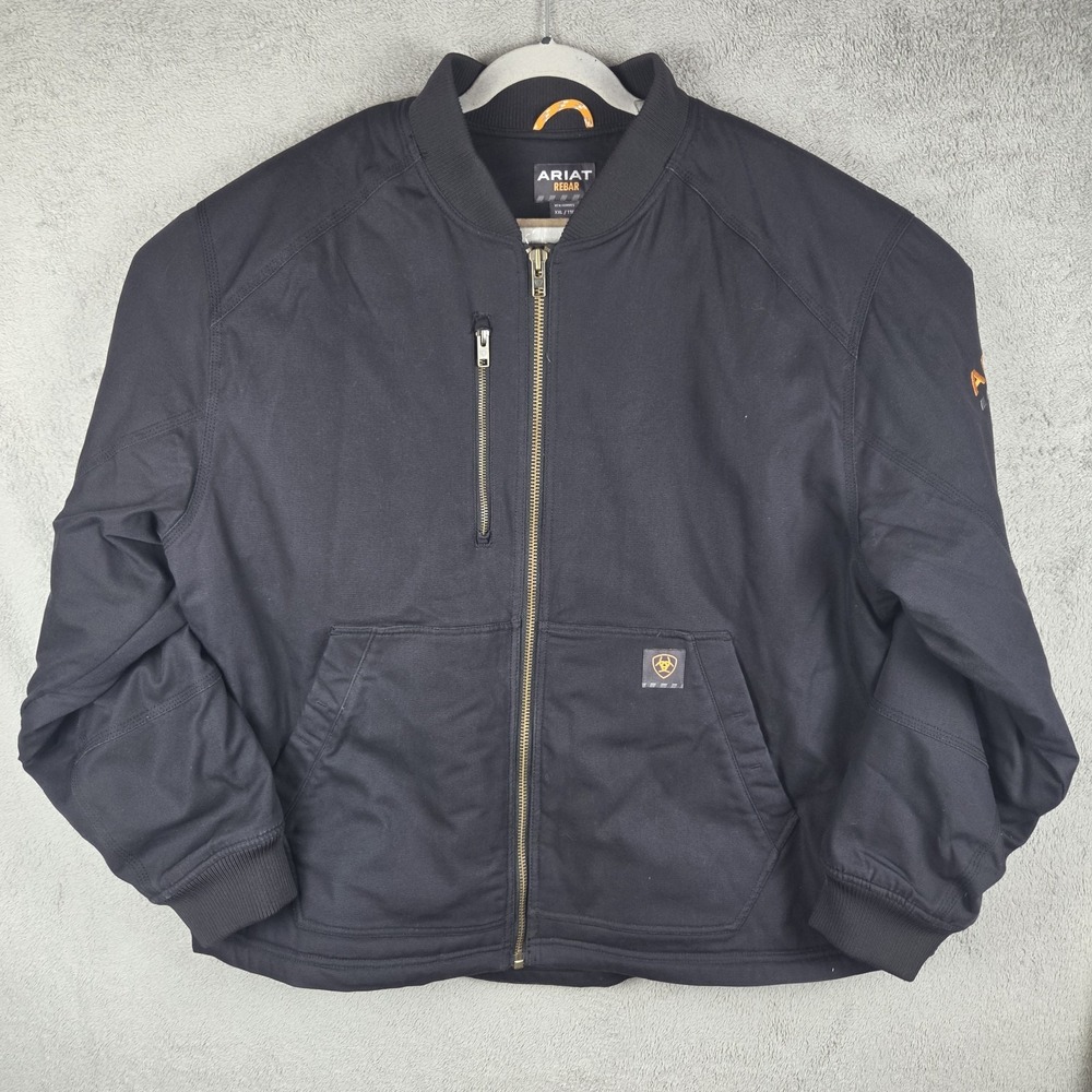 Ariat Rebar Stretch Canvas Bomber Jacket Sherpa Lined Heavy Duty Mens 2XL
